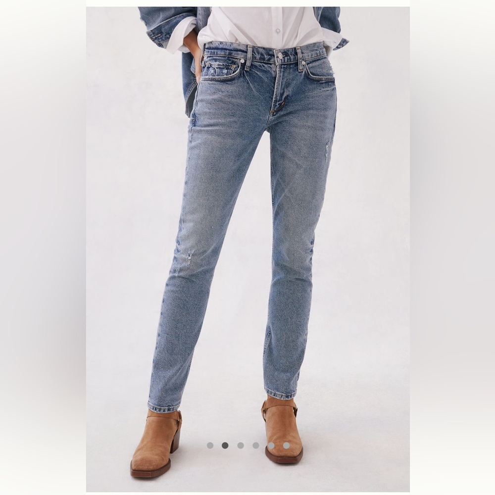 Citizens of Humanity Inga Jeans Adorn Wash Distressed Slim Straight Leg 32